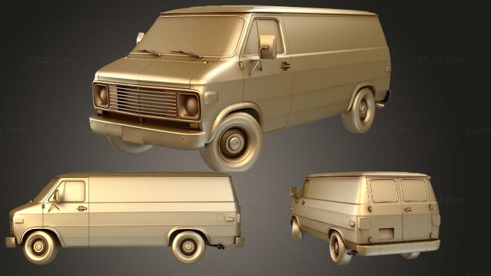 Автомобили и транспорт (Промышленный фургон 70s, CARS_1977) 3D модель для ЧПУ станка